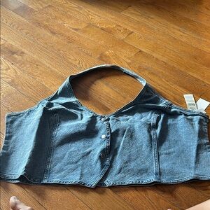 No Boundaries Denim Halter Top